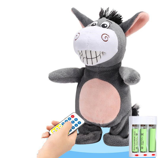 Electronic Robot Donkey Plush Toy - Remote Control Kids Toy That Speaks, Walks, and Sings