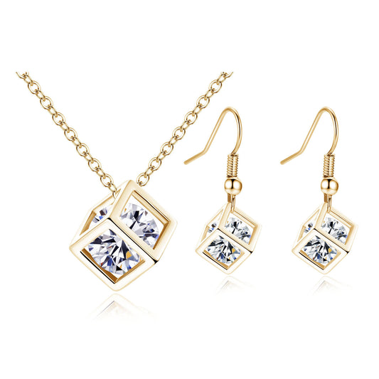 Crystal Waters: Sparkling Zircon Jewelry Set Inspired by the Elegance of Water Cubes