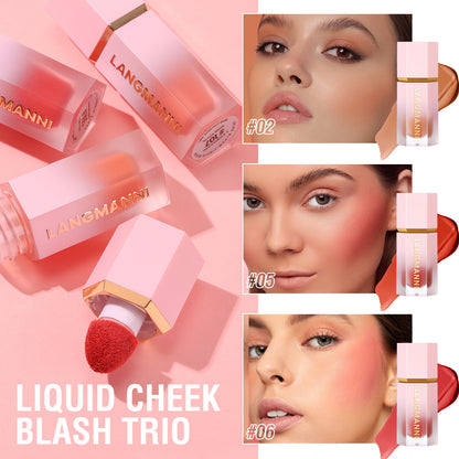 Langmanni Eight-color Blush Liquid Repair Capacity Brighten Chi Long-lasting Color Natural Blush Liquid Cross-border - Makeup