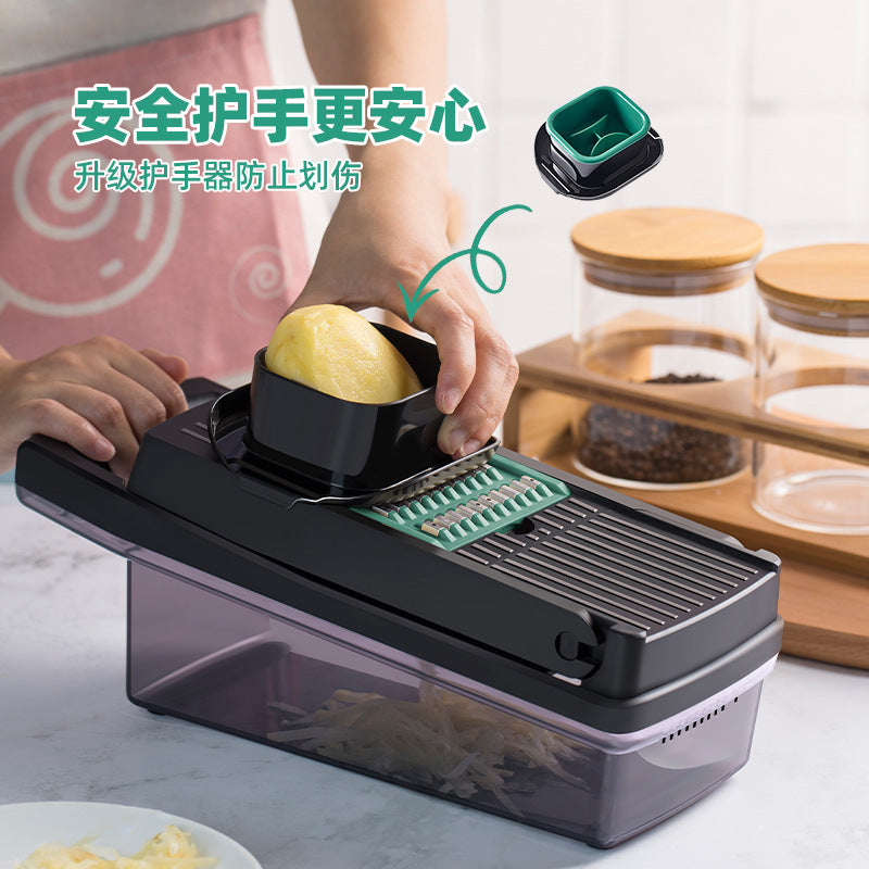 Multi-function Vegetable Cutter Household Kitchen Shreact Draining Basket With Brush Potato Slice Graterdded Artif